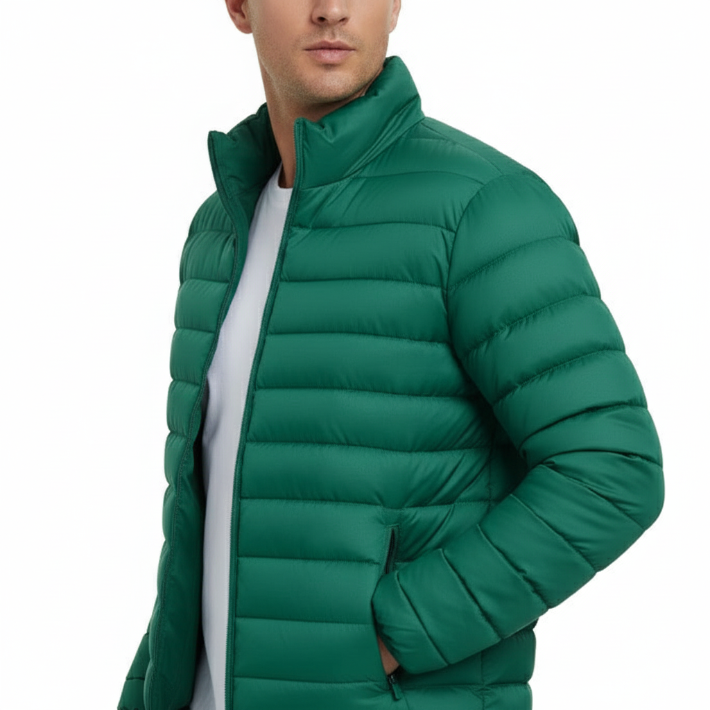 Doudoune légère matelassée homme – Vert émeraude